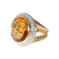 David Yurman Cerise Citrine Diamond Ring in 18k Yellow Gold 0.70 CTW