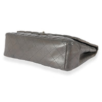 Chanel Grey Quilted Lambskin Maxi Classic Single Flap Bag