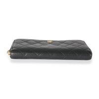 Chanel Black Quilted Caviar L-Gusset Zip-Around Wallet