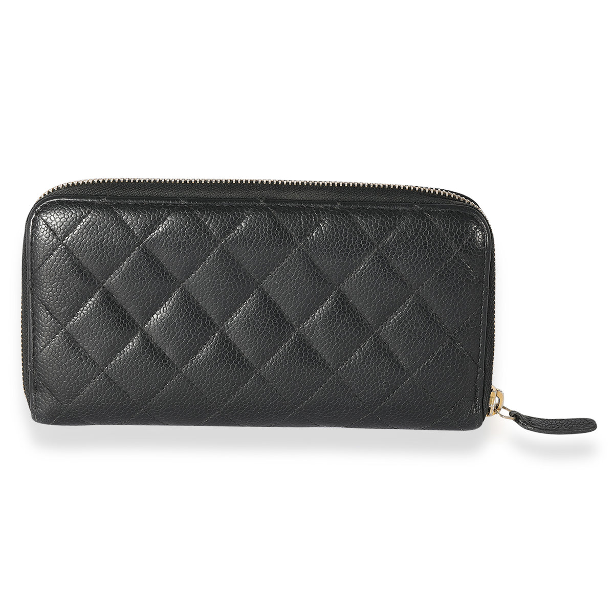 Chanel Black Quilted Caviar L-Gusset Zip-Around Wallet | myGemma | Item ...