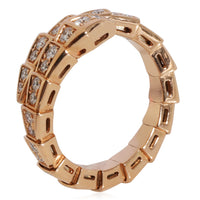 BVLGARI Serpenti Viper Diamond Ring in 18k Rose Gold 0.66 CTW