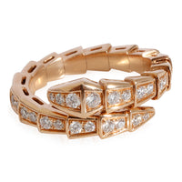 BVLGARI Serpenti Viper Diamond Ring in 18k Rose Gold 0.66 CTW