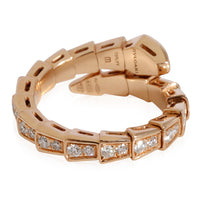 BVLGARI Serpenti Viper Diamond Ring in 18k Rose Gold 0.66 CTW