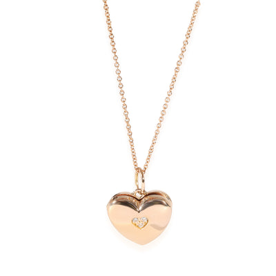 Tiffany & Co. Diamond Heart Lock Pendant in 18k Rose Gold 0.02 CTW