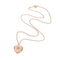 Tiffany & Co. Diamond Heart Lock Pendant in 18k Rose Gold 0.02 CTW