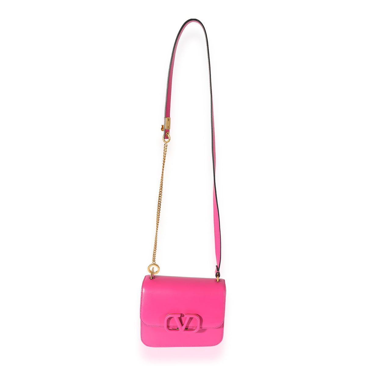 Valentino Fuchsia Calfskin Mini VSling Top Handle Bag