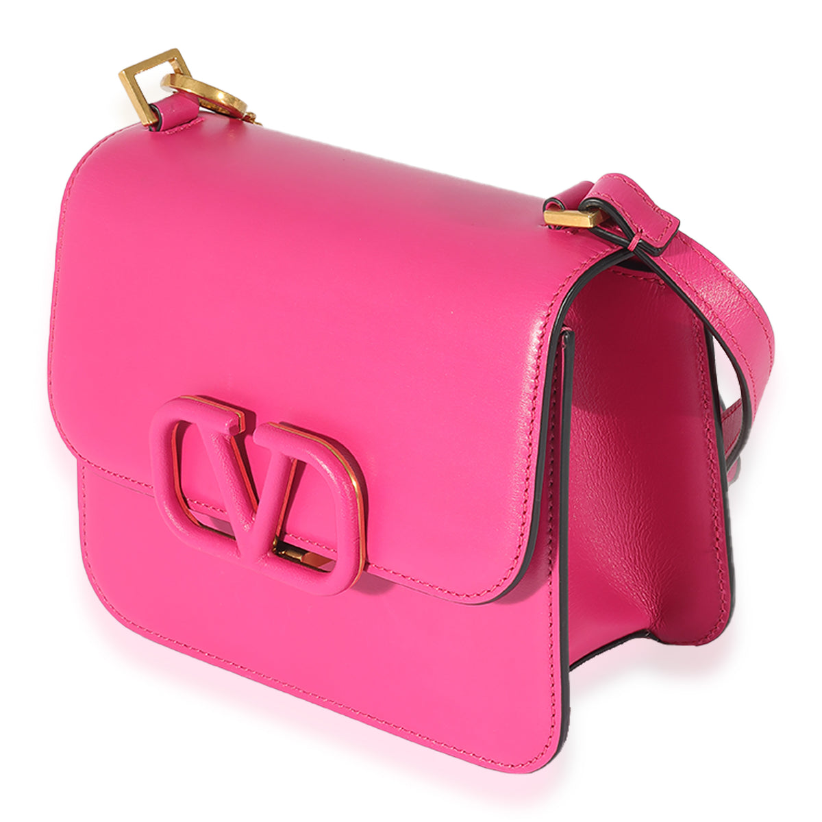 Valentino Fuchsia Calfskin Mini VSling Top Handle Bag