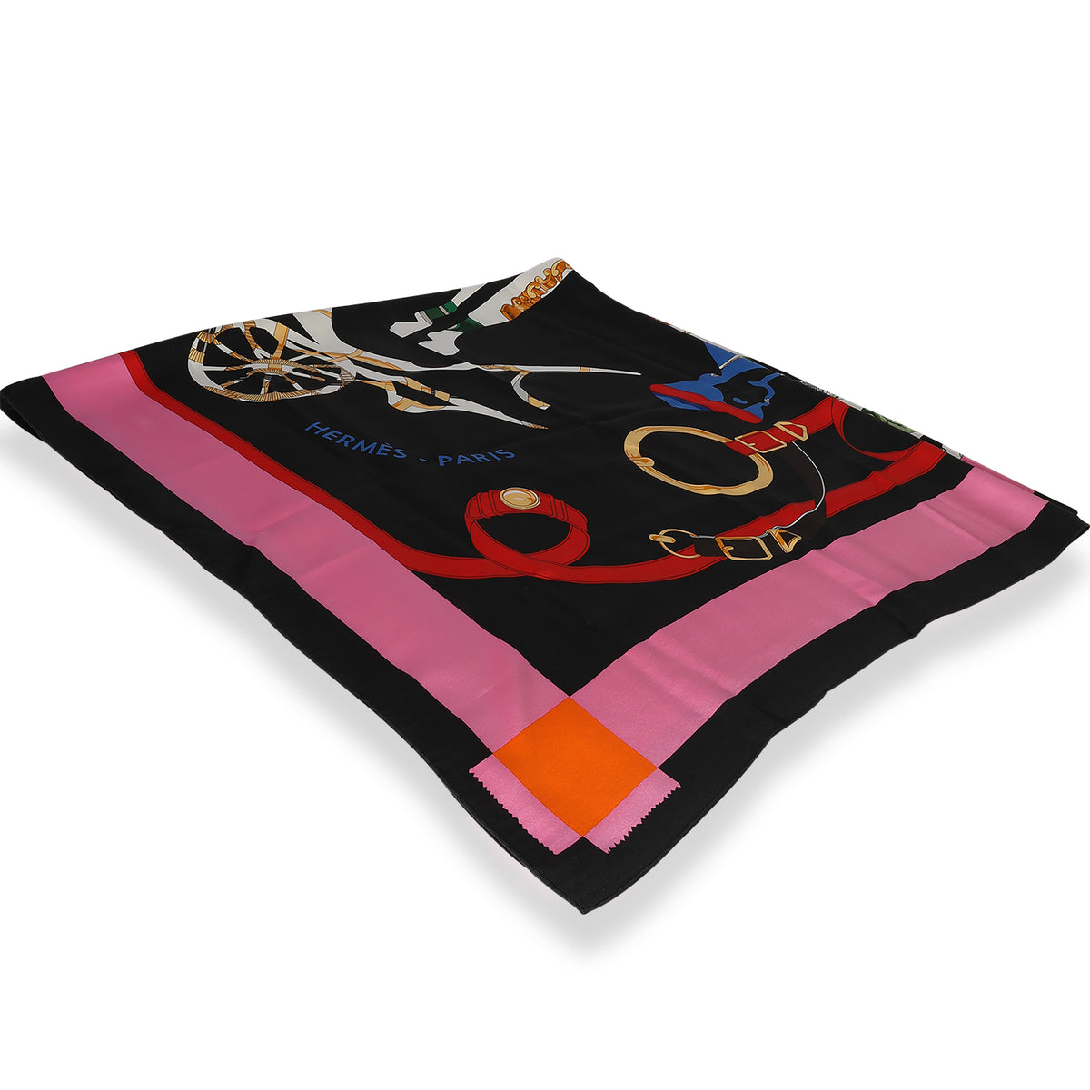 Hermès Black & Multicolor Silk Tout En Carre Scarf 140