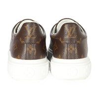 Louis Vuitton Women's Time Out Sneakers Monogram Print Leather White 2034483