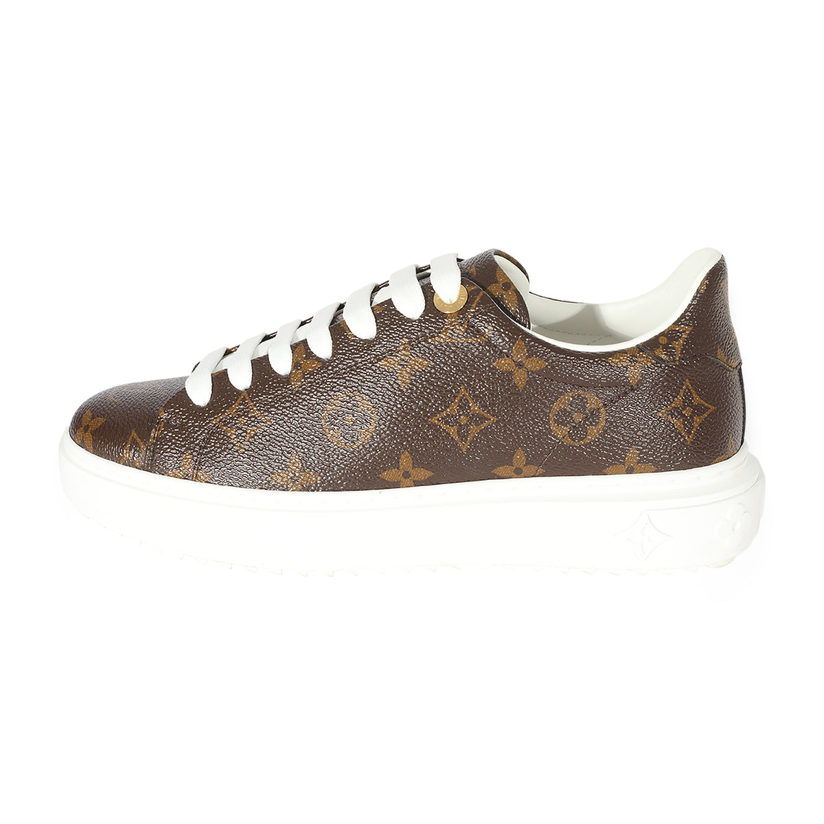 Louis Vuitton Time Out Monogram Leather Cacao Brown White (Women's