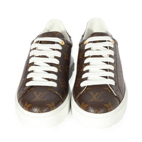 LOUIS VUITTON Monogram Time Out Sneakers 39.5 White Gold 850105