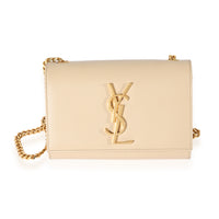 Saint Laurent Beige Grain De Poudre Small Kate Chain Bag