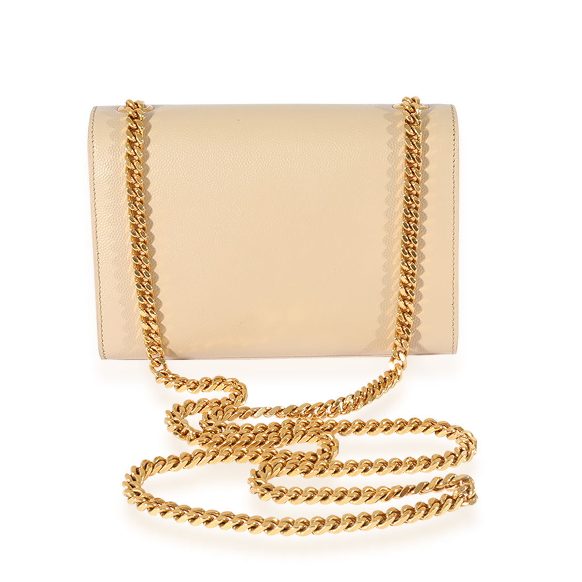 Saint Laurent Beige Grain De Poudre Small Kate Chain Bag