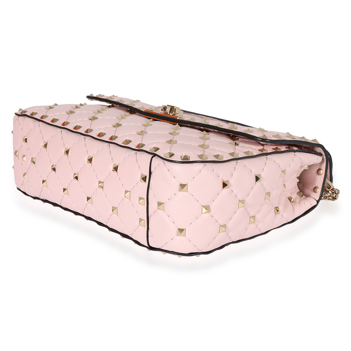 Valentino Pink Leather Rockstud Spike Medium Shoulder Bag