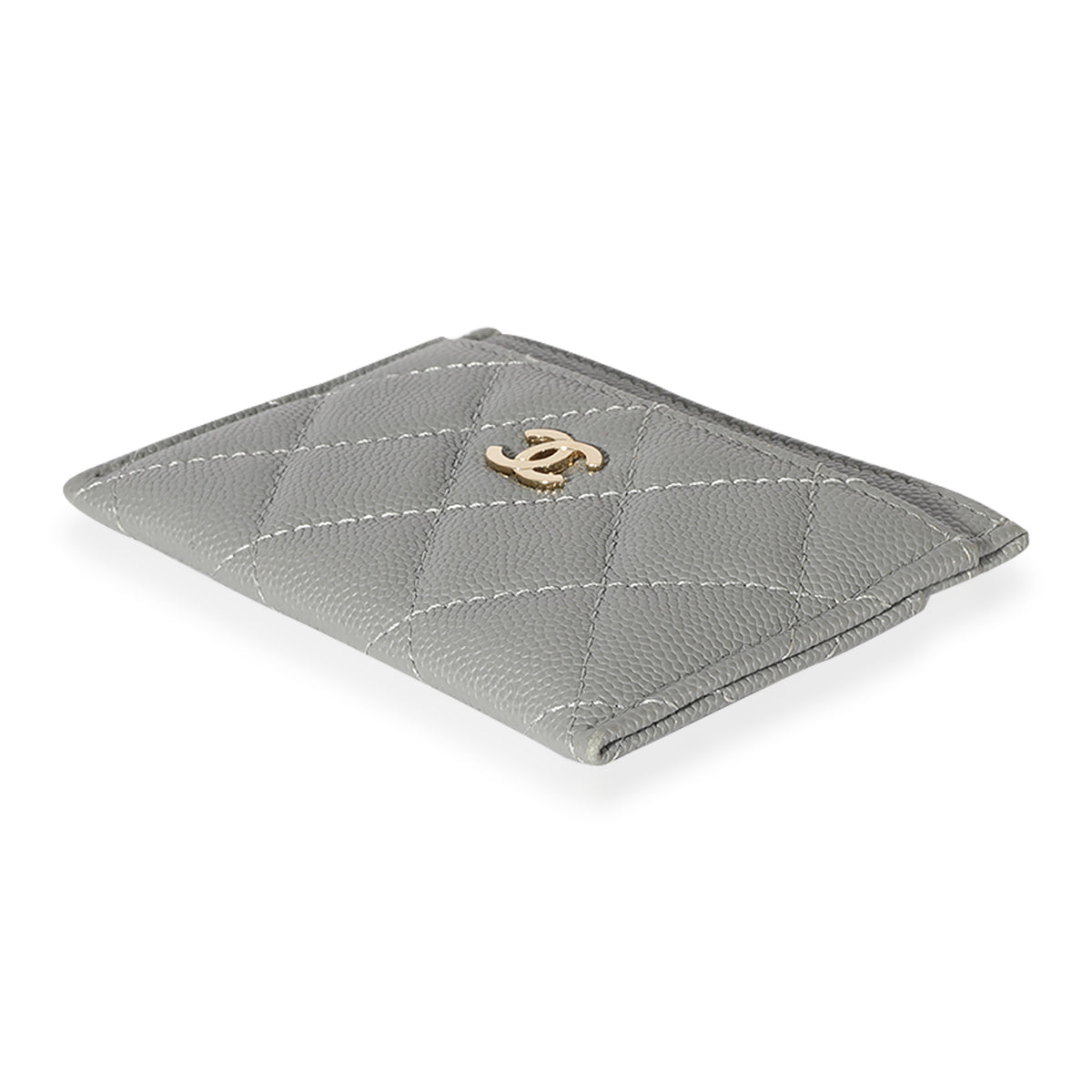 Chanel CC Caviar Grey Classic Card Holder