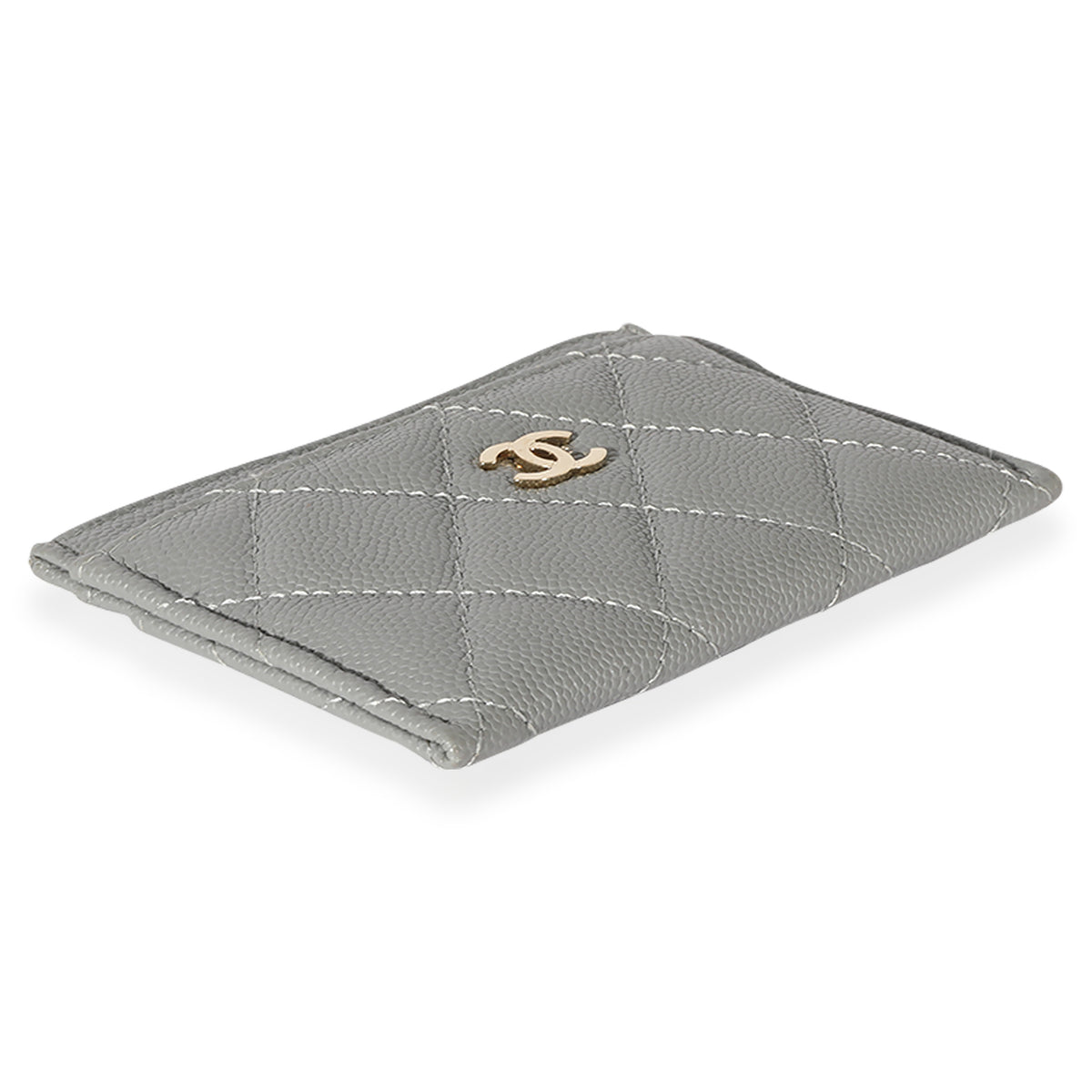 Chanel CC Caviar Grey Classic Card Holder