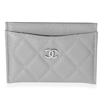 Chanel CC Caviar Grey Classic Card Holder