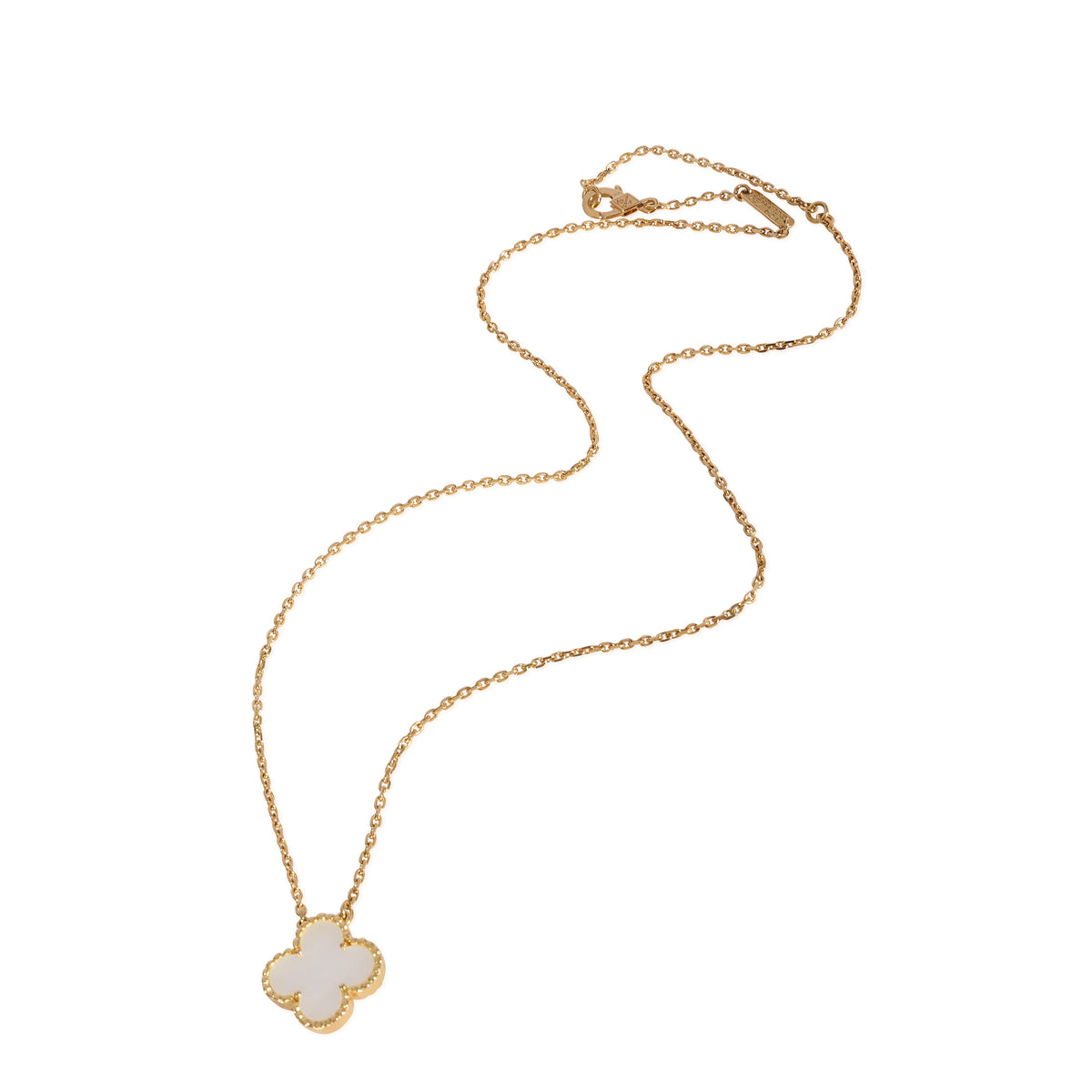 Van Cleef & Arpels Alhambra Mother Of Pearl Pendant in 18k Yellow Gold ...