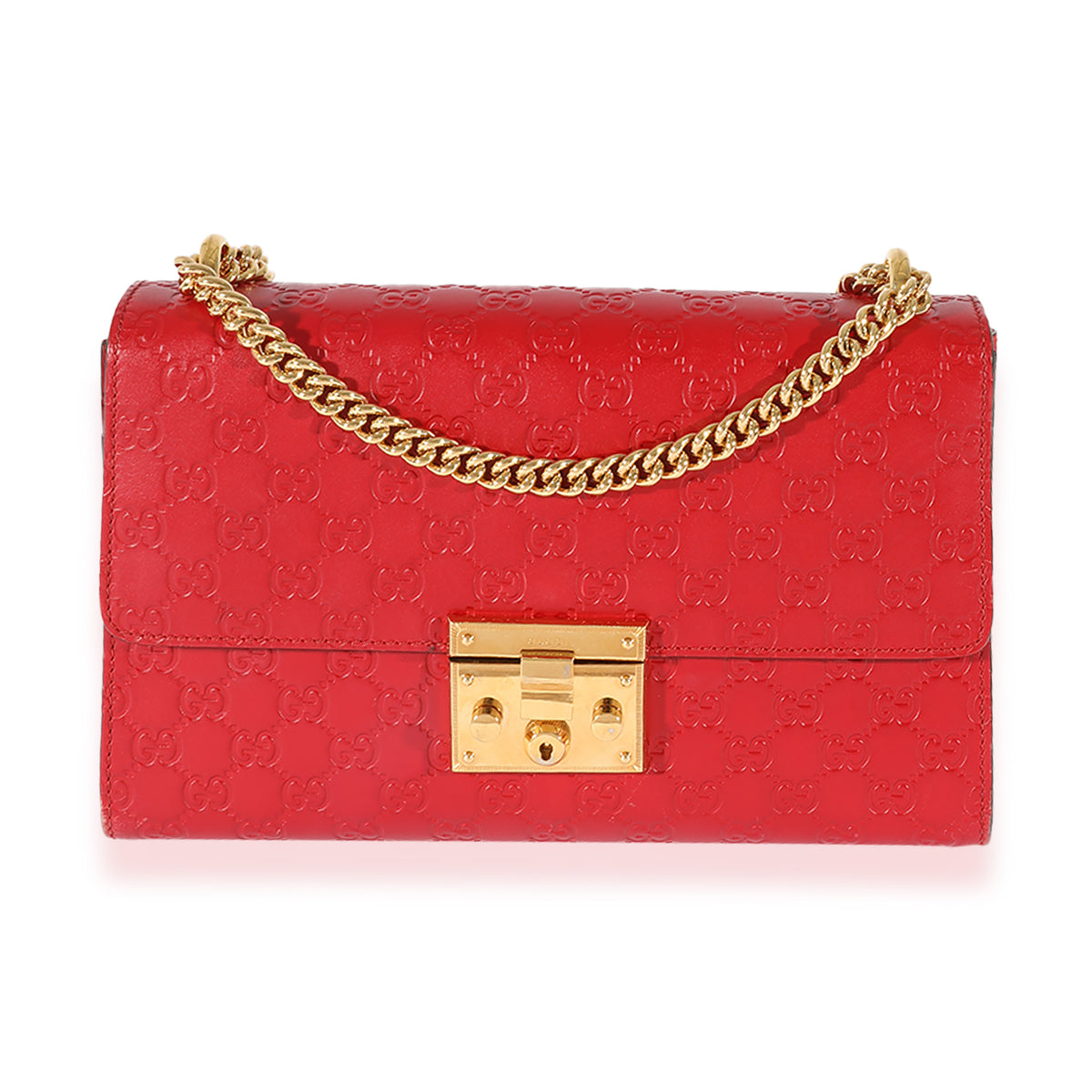 Gucci red padlock on sale bag