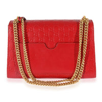 Gucci Red Guccissima Medium Padlock Shoulder Bag