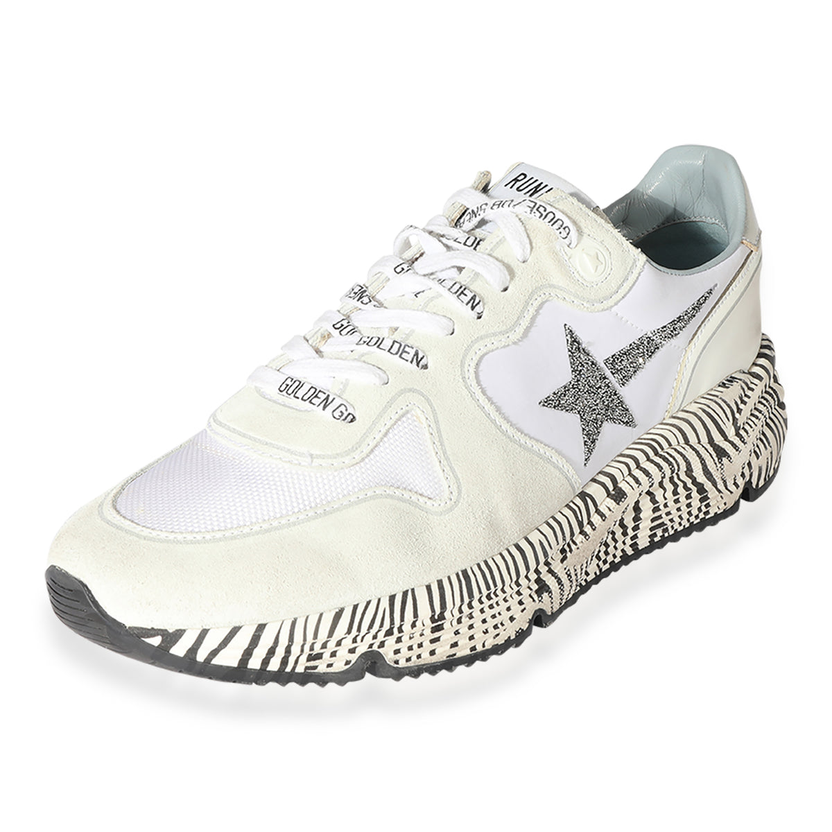 Golden Goose Running Sole Black Silver