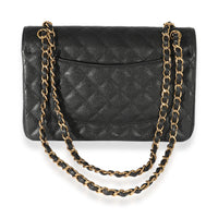 Chanel Black Quilted Caviar Jumbo Double Flap Bag