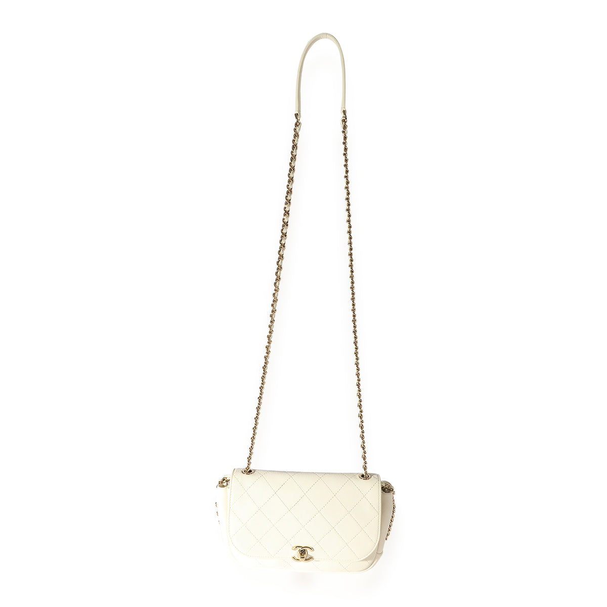 Chanel White Calfskin Casual Trip Flap Bag