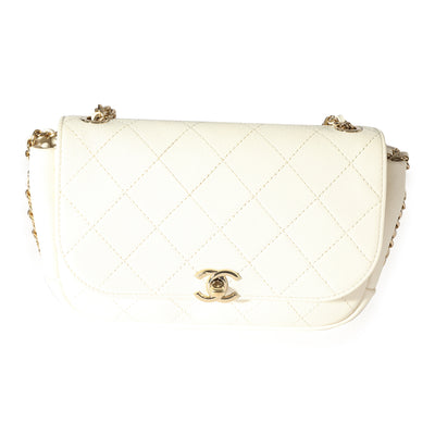 Chanel White Calfskin Casual Trip Flap Bag