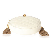 Saint Laurent Creme Quilted Leather Le Maillon Round Bag