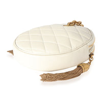 Saint Laurent Creme Quilted Leather Le Maillon Round Bag