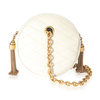 Saint Laurent Creme Quilted Leather Le Maillon Round Bag