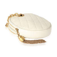 Saint Laurent Creme Quilted Leather Le Maillon Round Bag