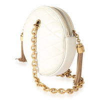 Saint Laurent Creme Quilted Leather Le Maillon Round Bag