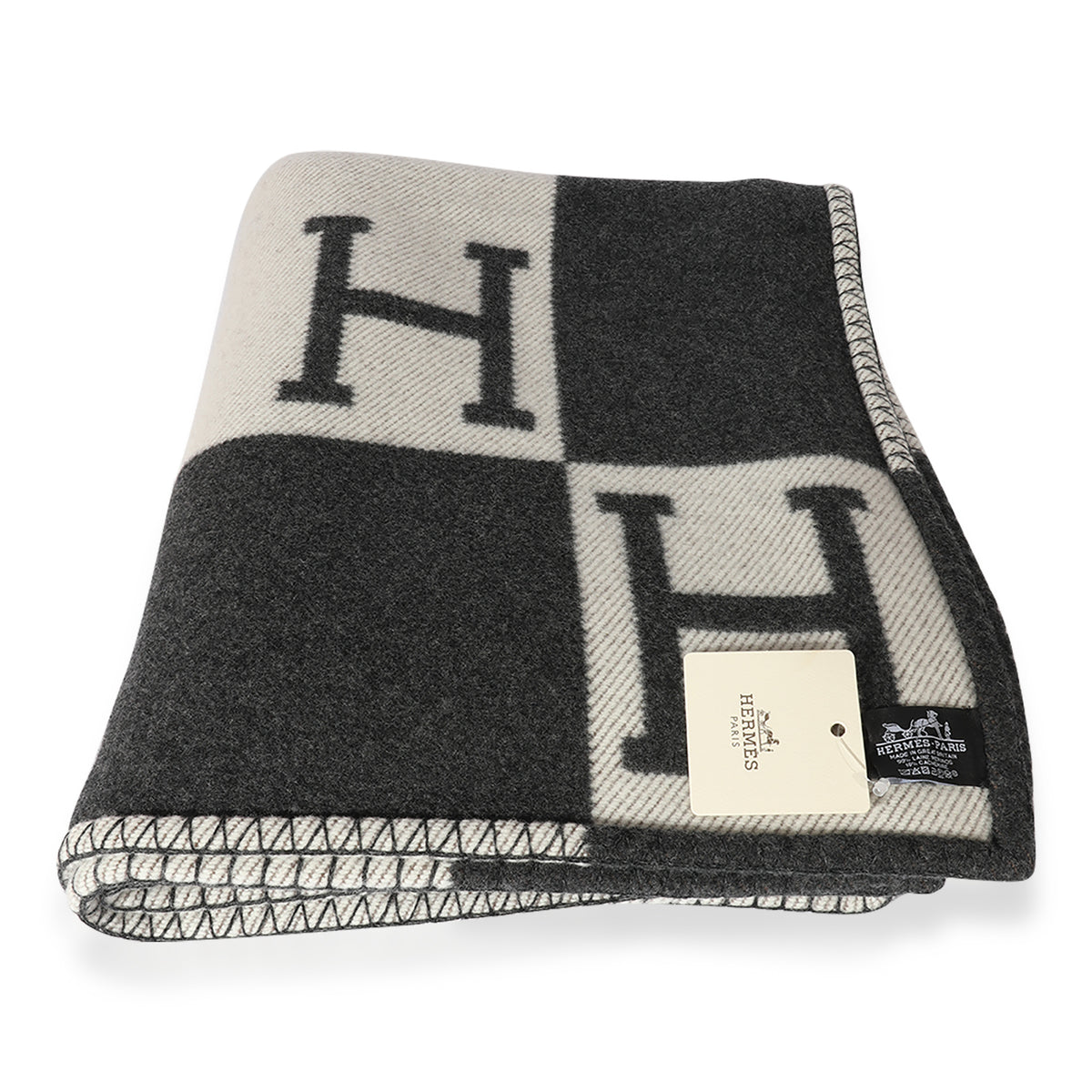 Hermes black clearance and white blanket