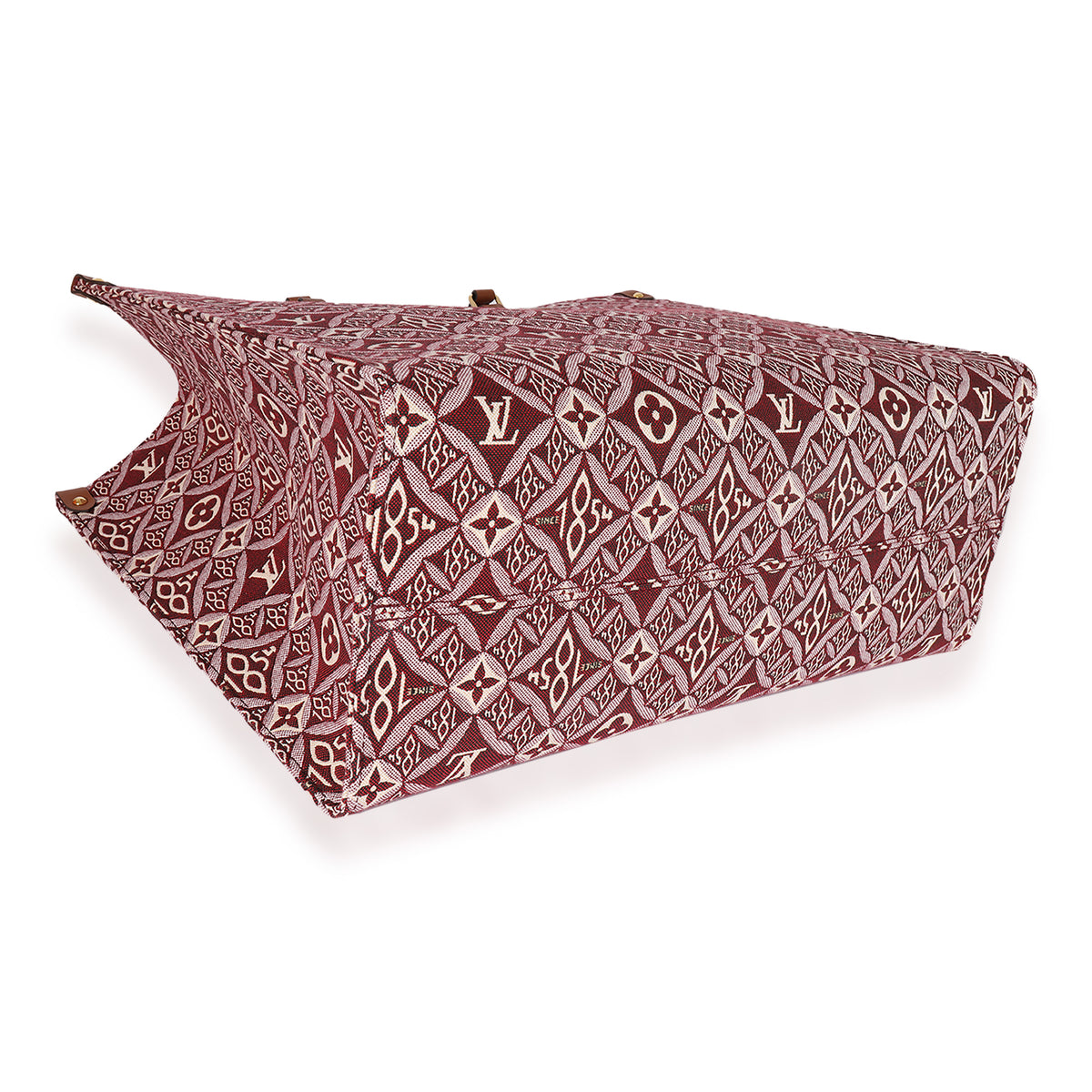 Louis Vuitton BORDEAUX JACQUARD and BROWN CALFSKIN LEATHER SINCE 1854 ONTHEGO  GM at 1stDibs