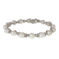 Tiffany & Co. Aria Pearl Diamond Bracelet in Platinum 2.18 CTW