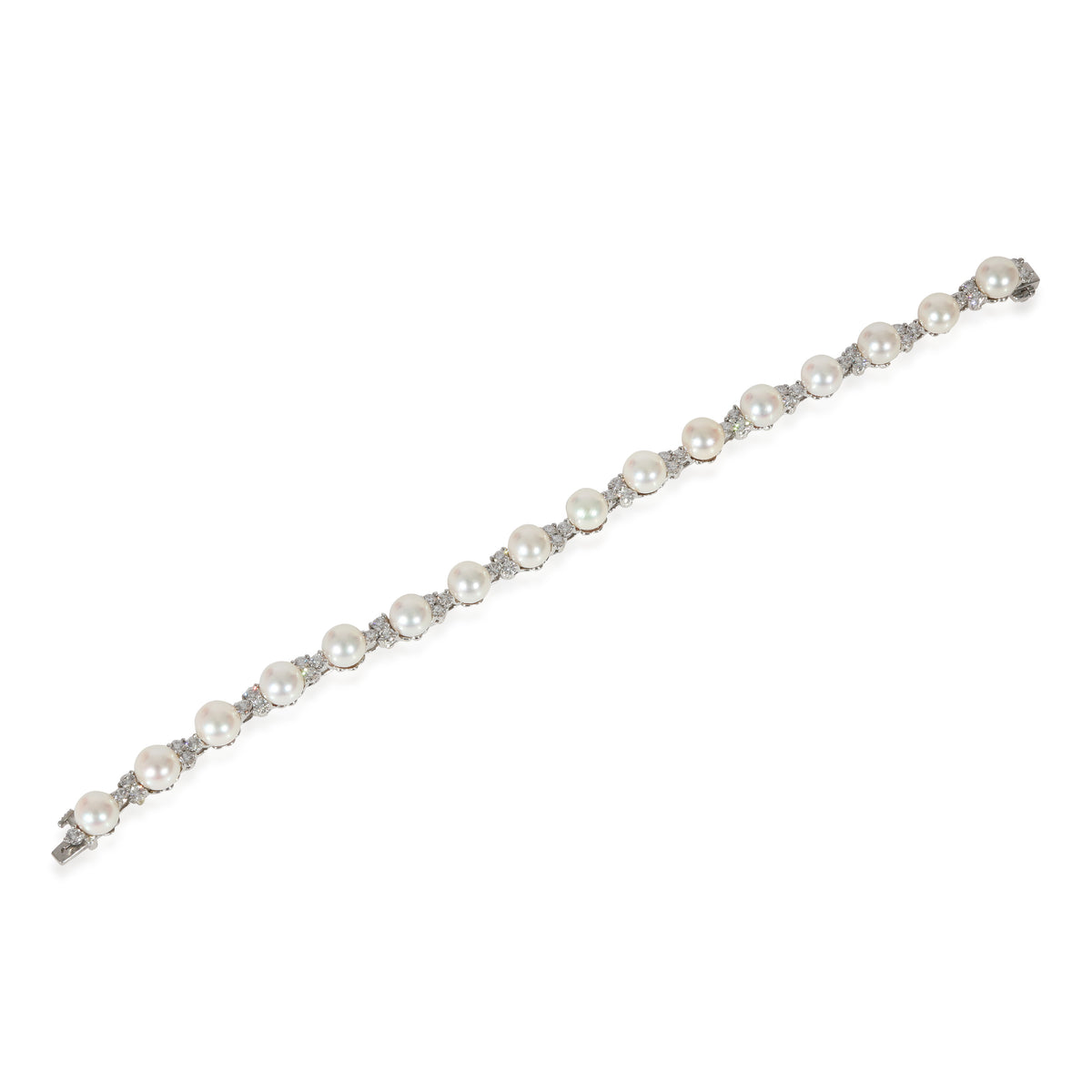 Tiffany & Co. Aria Pearl Diamond Bracelet in Platinum 2.18 CTW