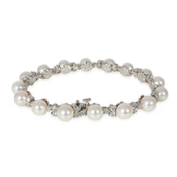 Tiffany & Co. Aria Pearl Diamond Bracelet in Platinum 2.18 CTW