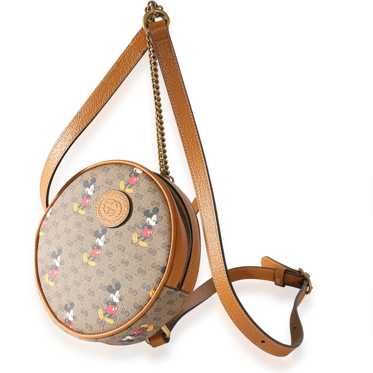 gucci mini round backpack Gucci x Disney Vintage GG Supreme Mickey Mouse Mini Round Backpack | myGemma