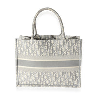 Christian Dior Grey Oblique Embroidery Medium Book Tote