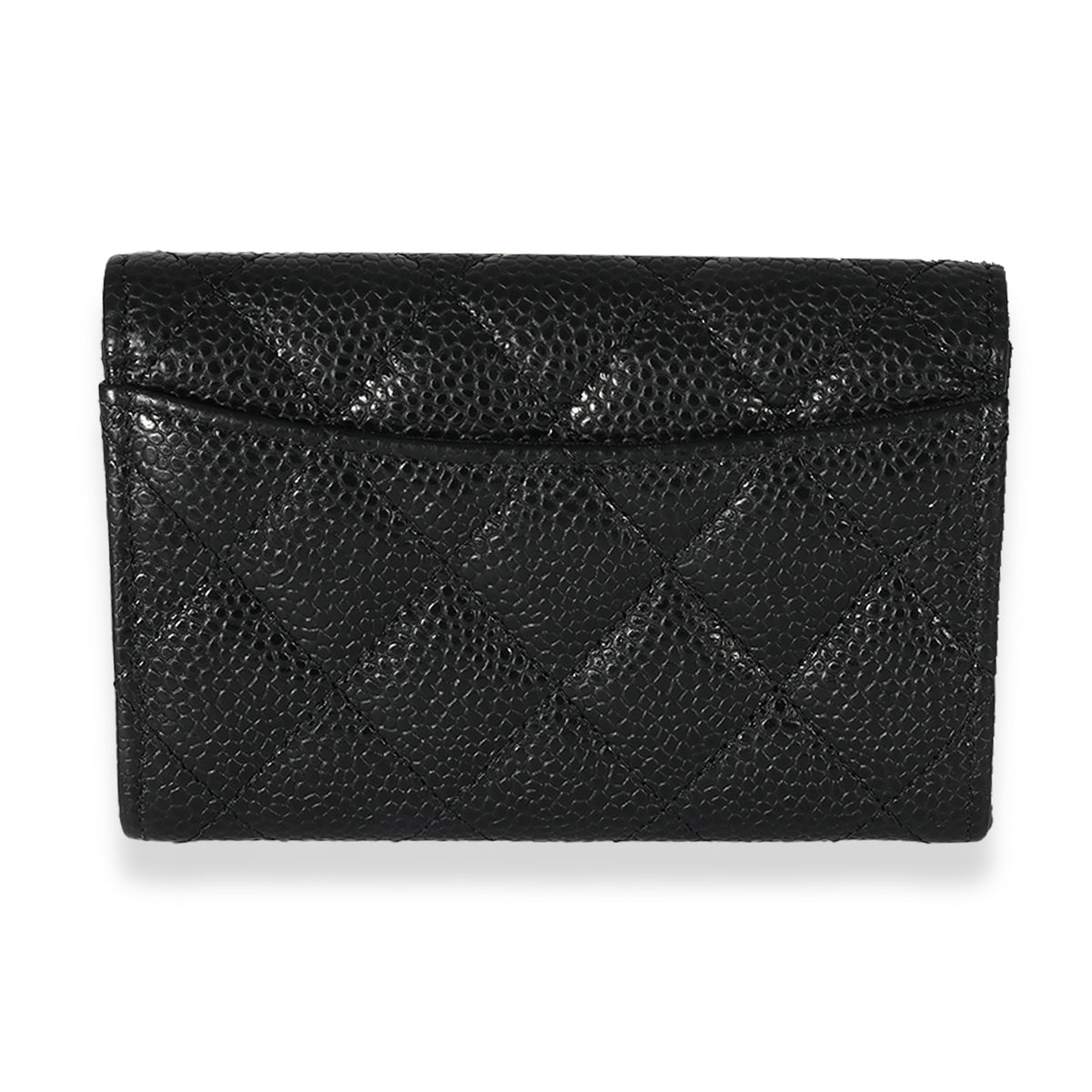 Chanel Black Quilted Caviar Flap Card Holder Wallet myGemma