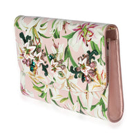 Dolce & Gabbana Pink Floral Print Coated Canvas Embellished Clutch