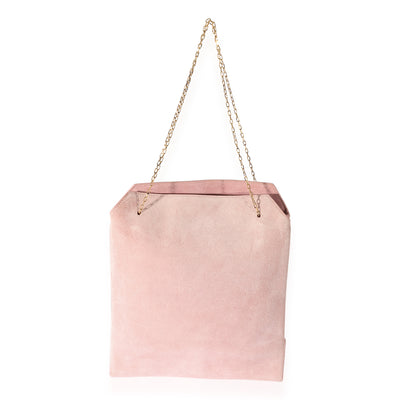 The Row Pink Suede Small Lunch Bag