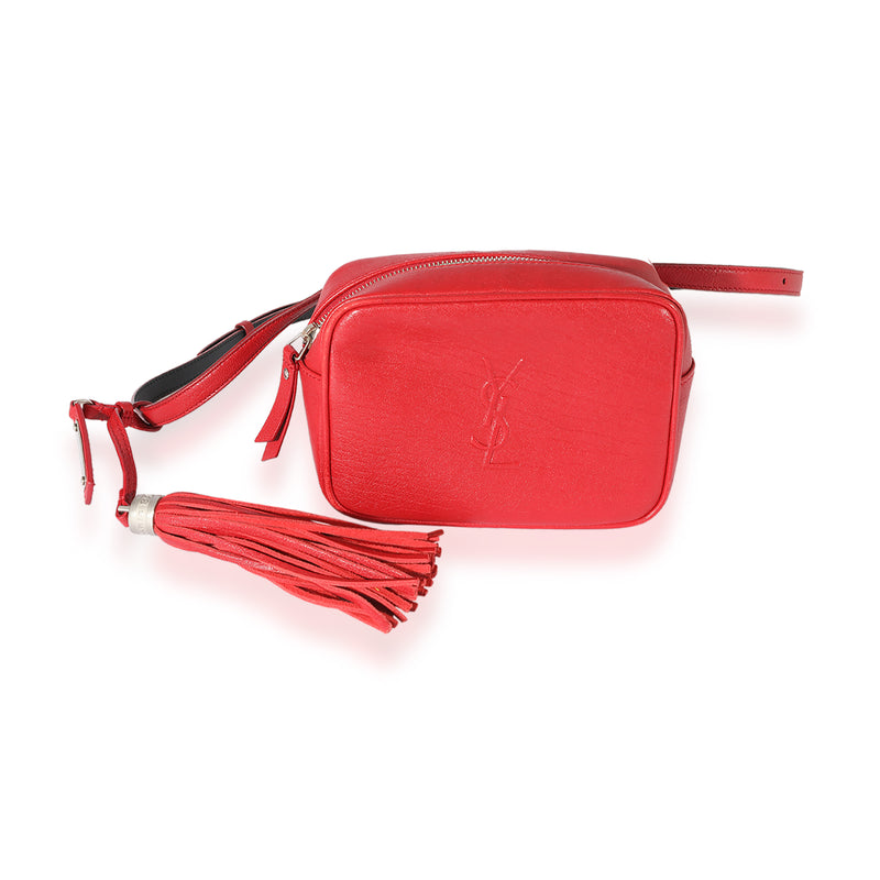 Saint Laurent Red Leather Monogram Lou Belt Bag
