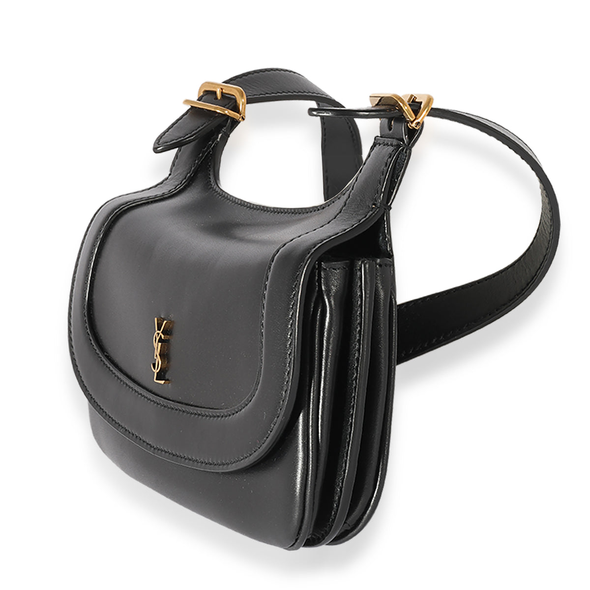 Yves Saint Laurent, Bags, Ysl Charlie Small Miel Dark Leather Mini Saddle  Bag Crossbody