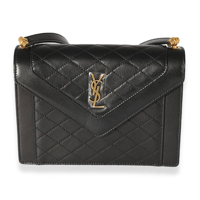 Saint Laurent Black Lambskin Gaby Mini Satchel