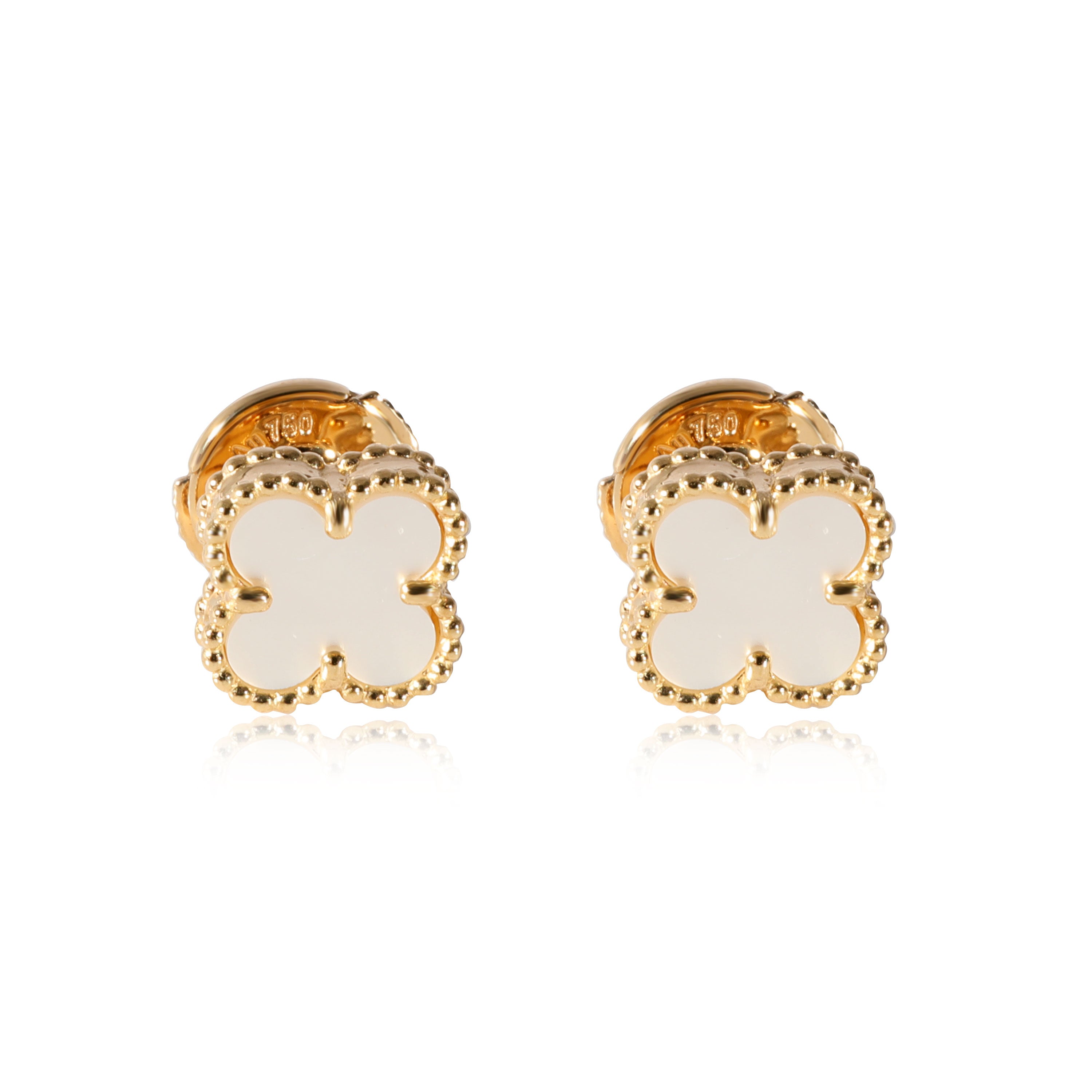 Sweet Alhambra earstuds 18K yellow gold, Mother-of-pearl - Van