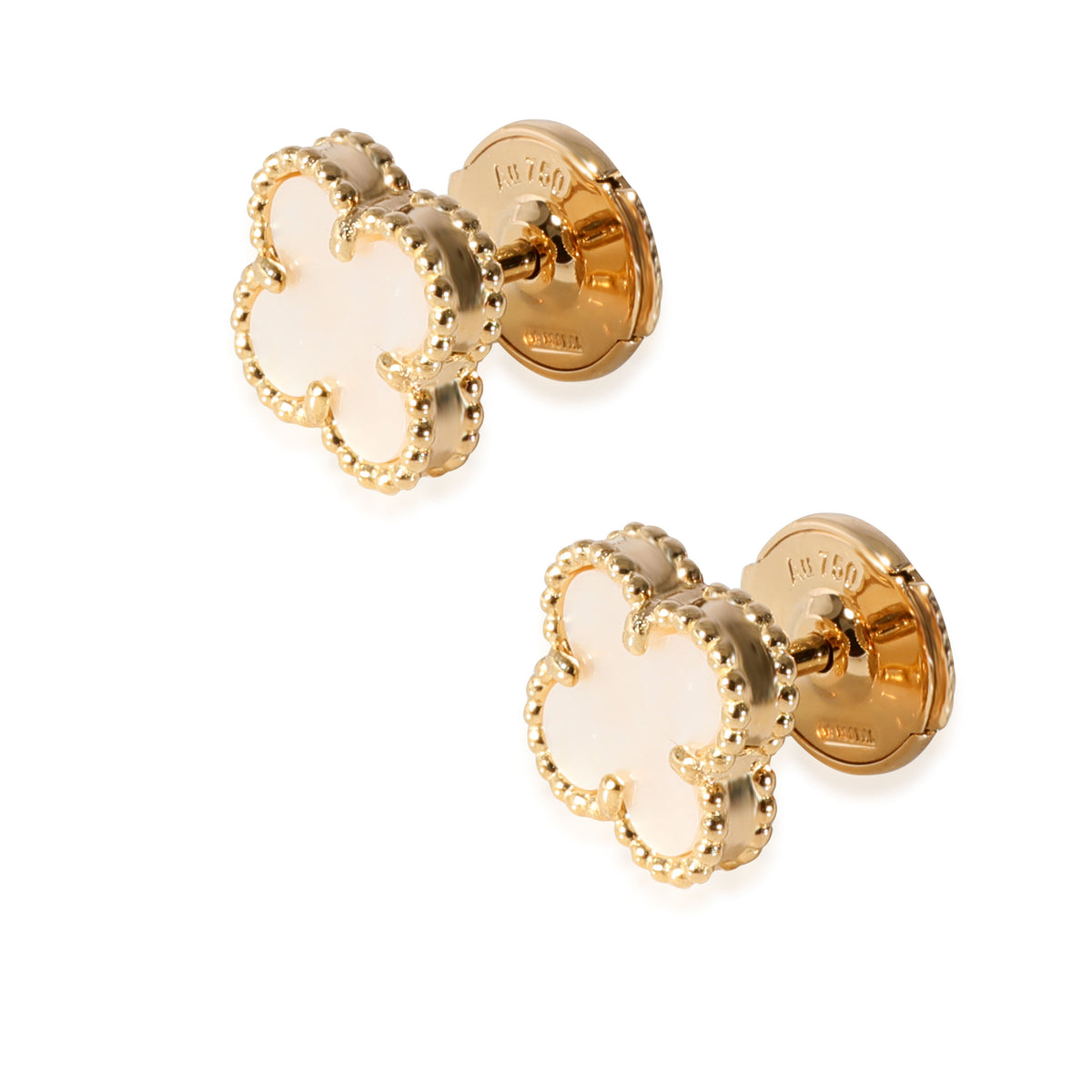 Sweet Alhambra earstuds 18K yellow gold, Mother-of-pearl - Van