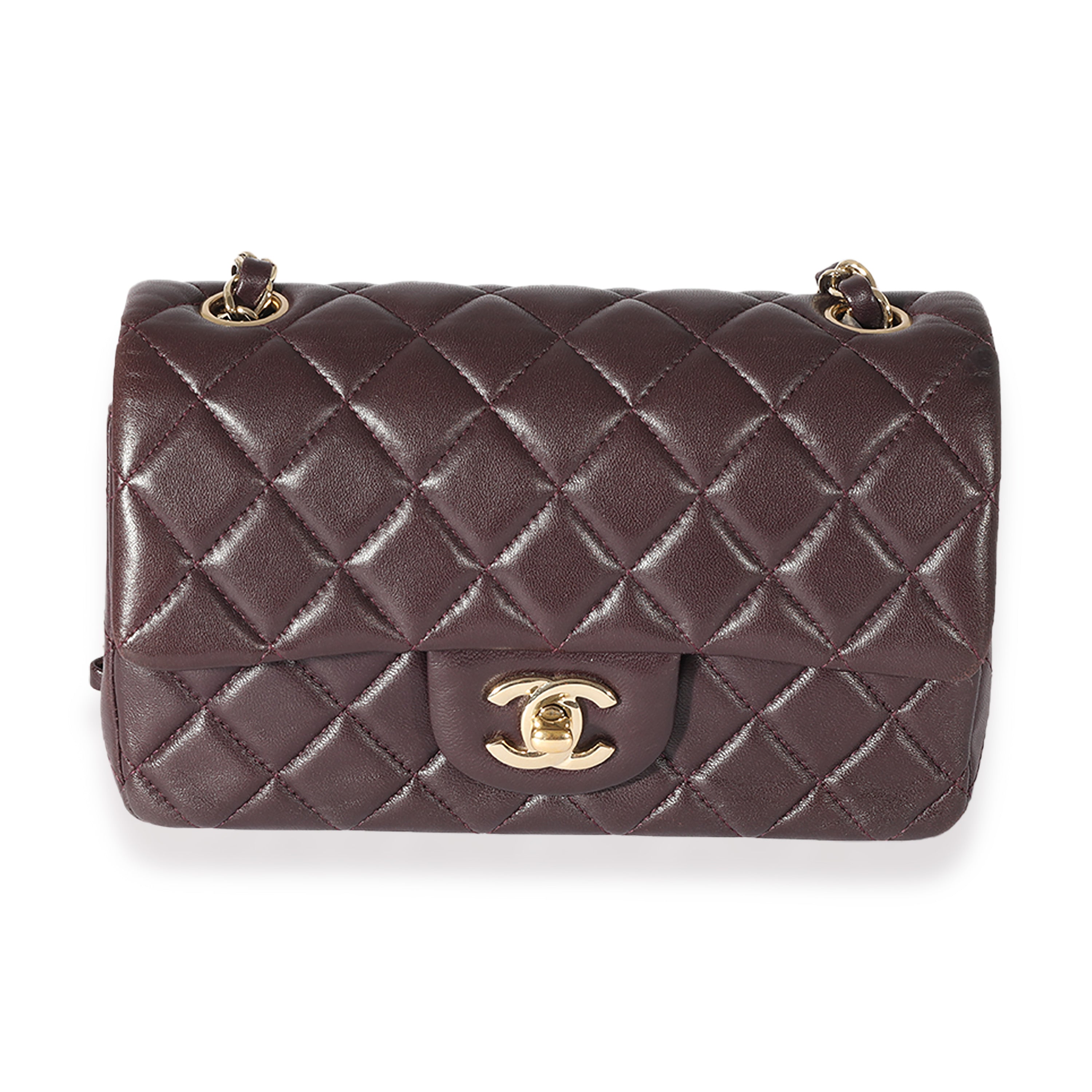 Chanel Purple Quilted Lambskin Classic Square Mini Flap Bag, myGemma, QA
