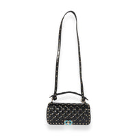 Valentino Black Leather Rockstud Spike Crossbody Bag